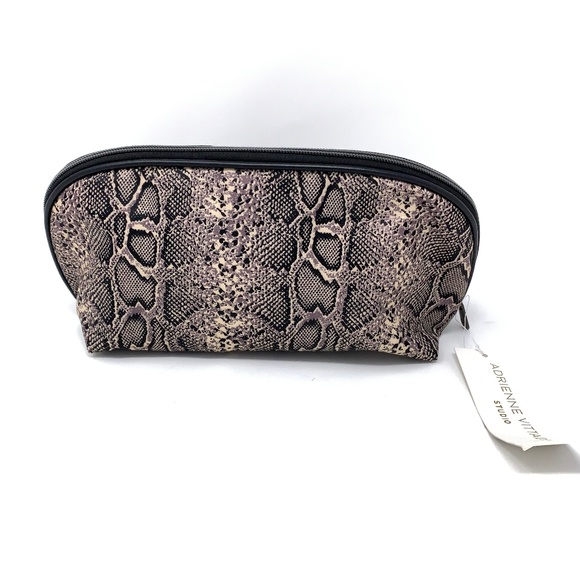 Adrienna Vittadini Studio Makeup Bag Snake Skin - Picture 1 of 7